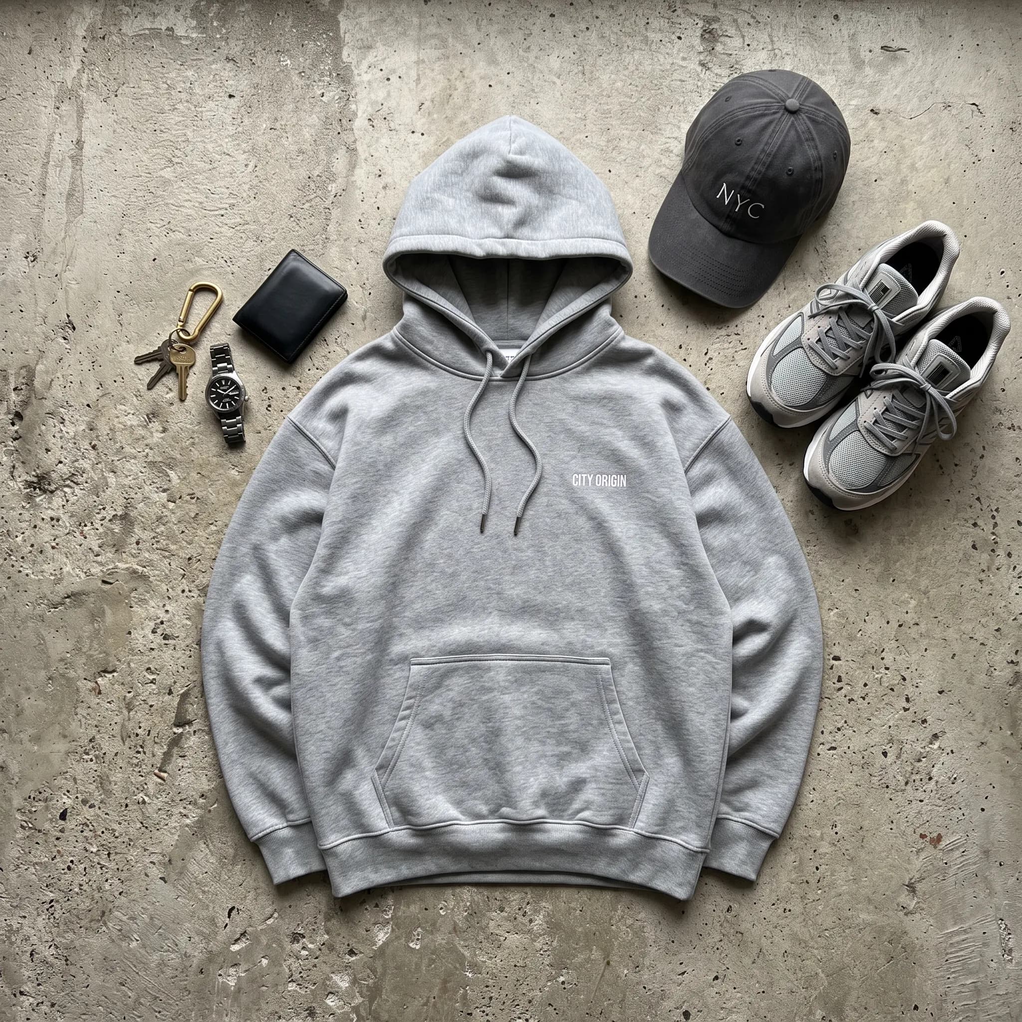 Hoodie flat-lay